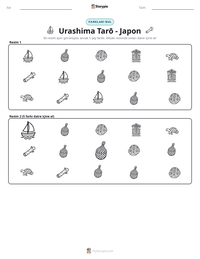 Urashima Tarō - Japon yazdırılabilir çalışma sayfası önizlemesi