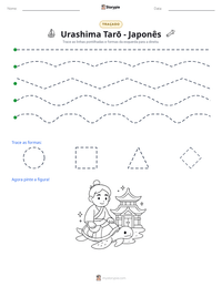 Prévia da folha de atividades imprimível Urashima Tarō - Japonês