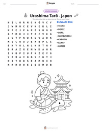 Urashima Tarō - Japon yazdırılabilir çalışma sayfası önizlemesi