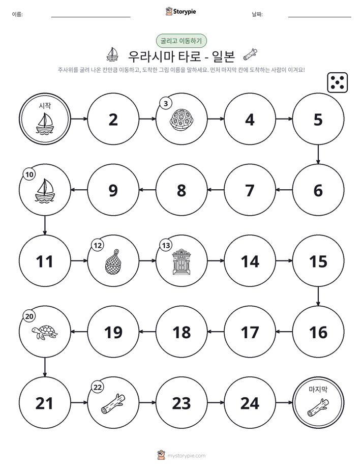 주사위 굴리고 이동하기 게임