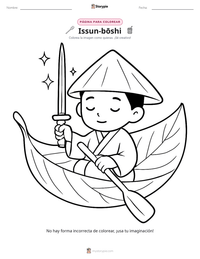 Vista previa de la hoja de trabajo imprimible de Issun-bōshi