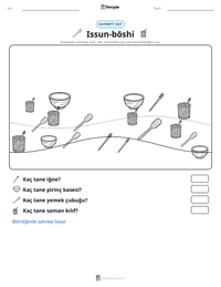 Issun-bōshi yazdırılabilir çalışma sayfası önizlemesi