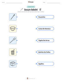 Prévia da folha de atividades imprimível Issun-bōshi