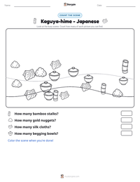 Kaguya-hime - Japanese printable worksheet preview