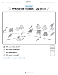 Orihime und Hikoboshi - Japanisch druckbare Arbeitsblatt Vorschau
