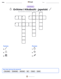 Podgląd drukowalnego arkusza ćwiczeń Orihime i Hikoboshi - japoński