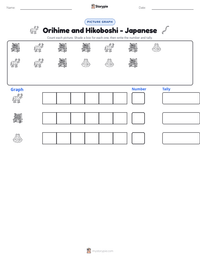 Orihime and Hikoboshi - Japanese printable worksheet preview