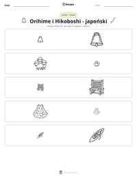 Podgląd drukowalnego arkusza ćwiczeń Orihime i Hikoboshi - japoński