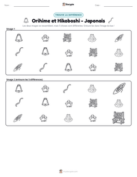 Aperçu de la feuille de travail imprimable Orihime et Hikoboshi - Japonais