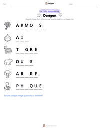 Aperçu de la feuille de travail imprimable Dangun