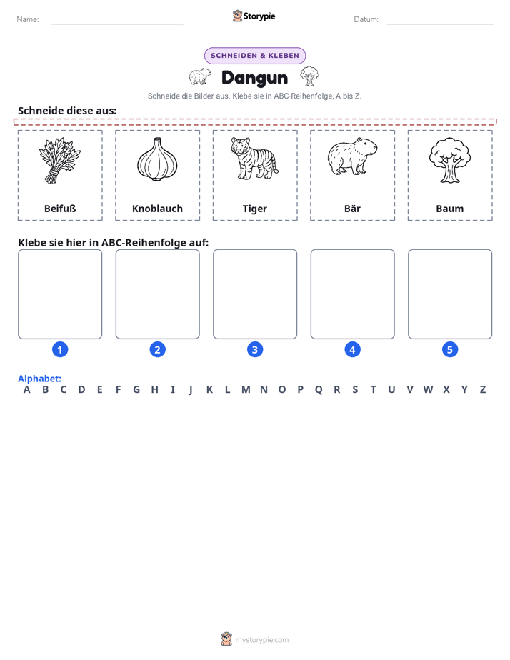 Schneiden & Einfügen Alphabet