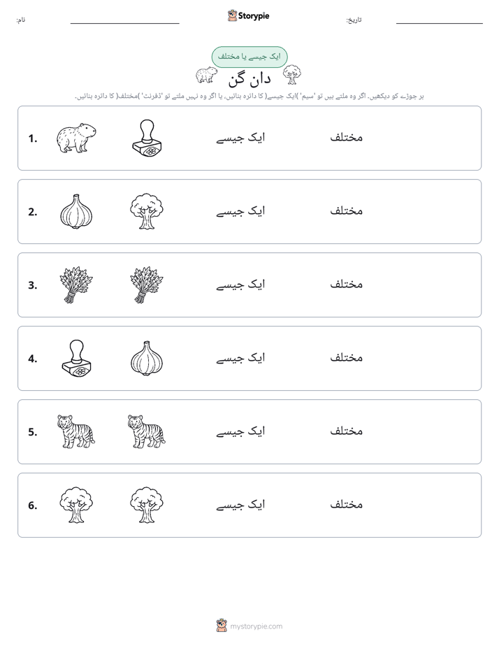 ایک جیسا یا مختلف