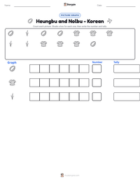 Heungbu and Nolbu - Korean printable worksheet preview