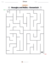 Heungbu und Nolbu - Koreanisch druckbare Arbeitsblatt Vorschau