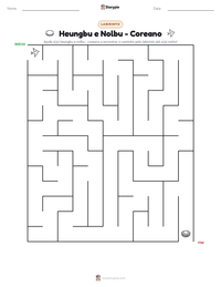 Prévia da folha de atividades imprimível Heungbu e Nolbu - Coreano