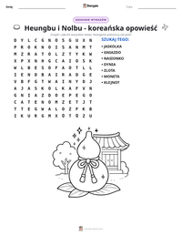 Podgląd drukowalnego arkusza ćwiczeń Heungbu i Nolbu - koreańska opowieść