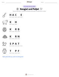 Kongjwi und Patjwi druckbare Arbeitsblatt Vorschau
