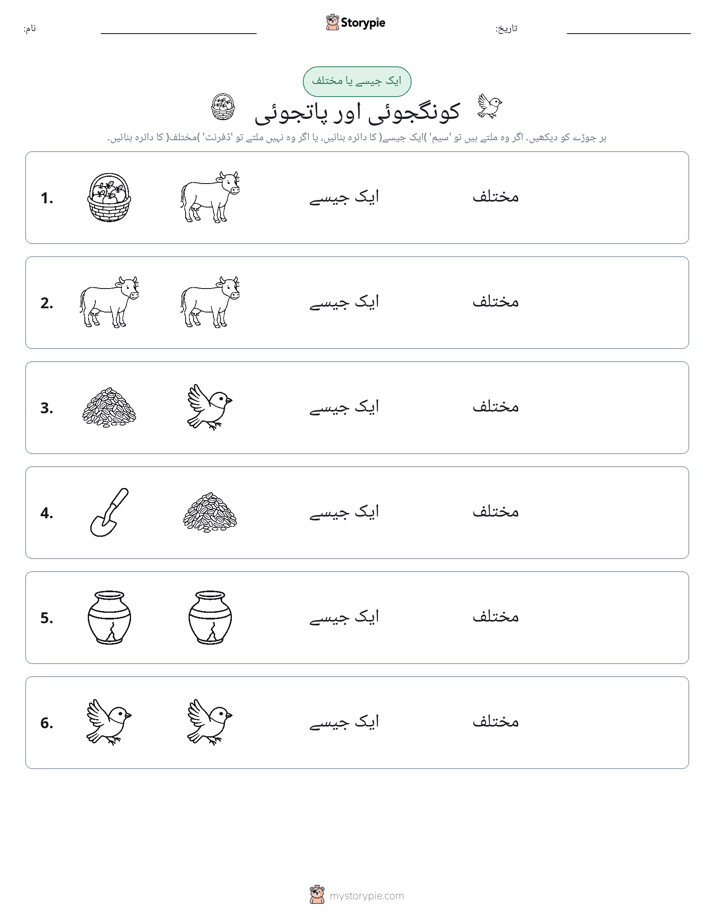 ایک جیسا یا مختلف