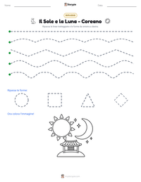 Anteprima della scheda stampabile di Il Sole e la Luna - Coreano