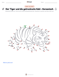 Der Tiger und die getrocknete Kaki - Koreanisch druckbare Arbeitsblatt Vorschau