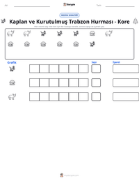 Kaplan ve Kurutulmuş Trabzon Hurması - Kore yazdırılabilir çalışma sayfası önizlemesi