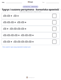Podgląd drukowalnego arkusza ćwiczeń Tygrys i suszona persymona - koreańska opowieść
