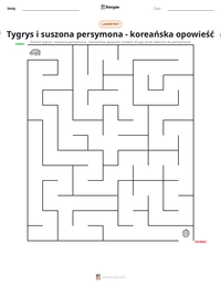 Podgląd drukowalnego arkusza ćwiczeń Tygrys i suszona persymona - koreańska opowieść
