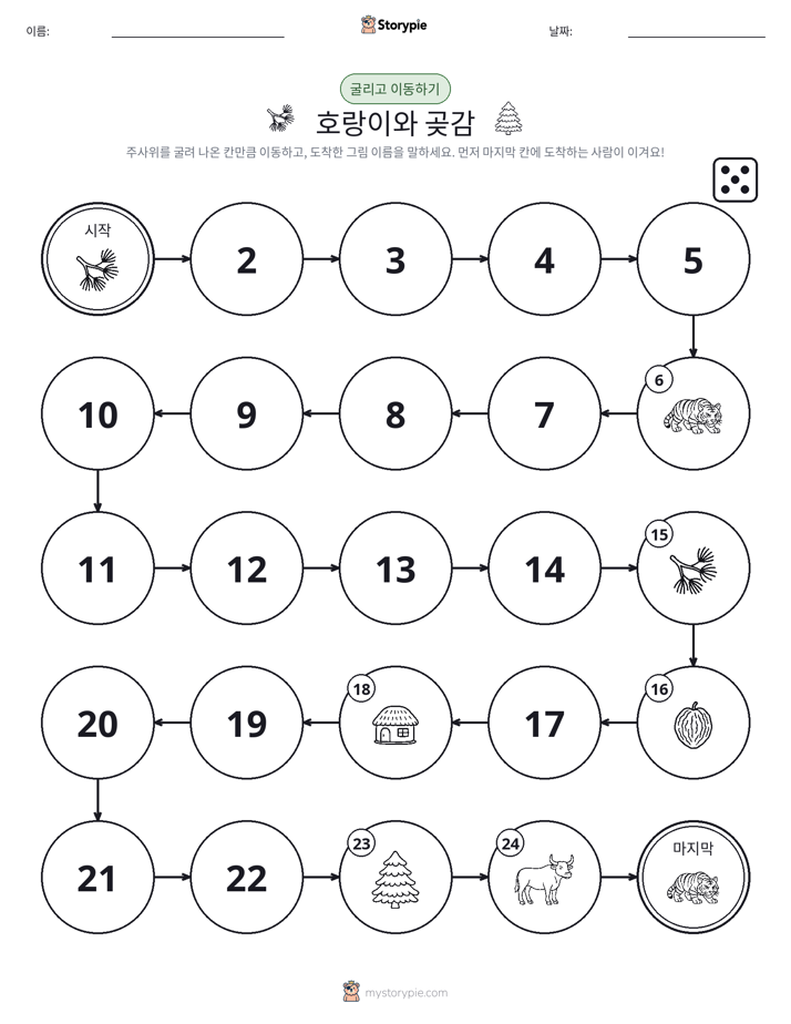 주사위 굴리고 이동하기 게임