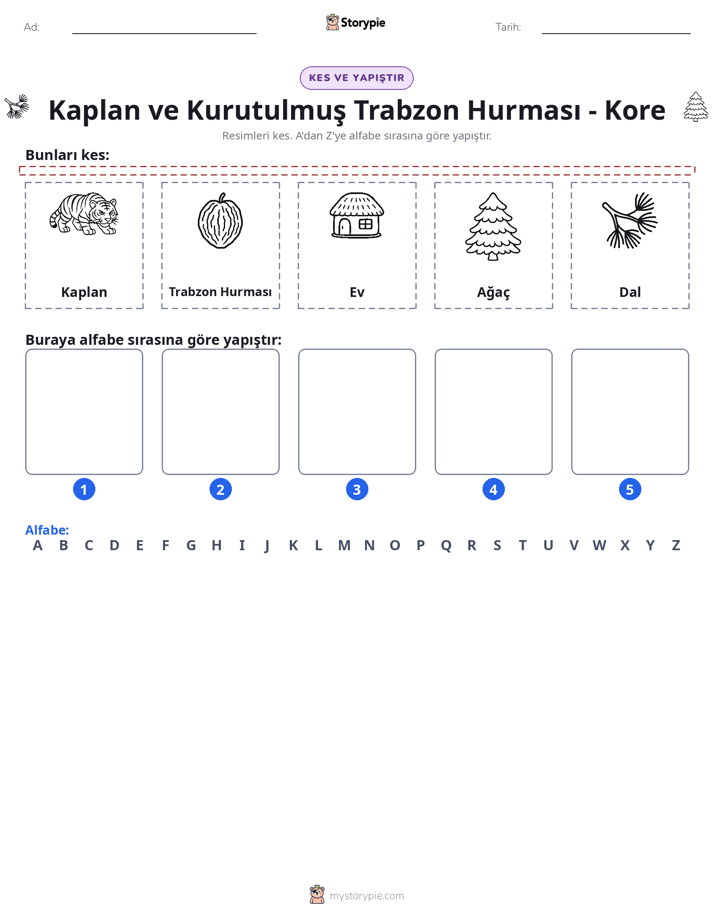 Kes & Yapıştır Alfabe
