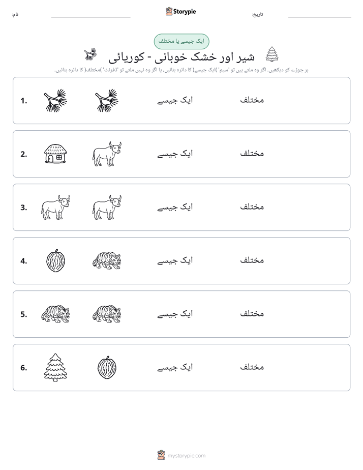 ایک جیسا یا مختلف