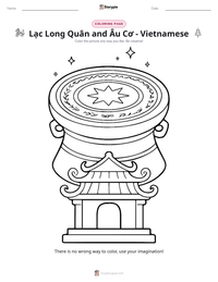 Lạc Long Quân and Âu Cơ - Vietnamese printable worksheet preview
