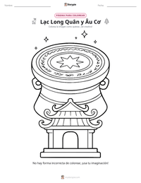 Vista previa de la hoja de trabajo imprimible de Lạc Long Quân y Âu Cơ