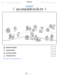 Lạc Long Quân en Âu Cơ afdrukbare werkblad voorbeeld