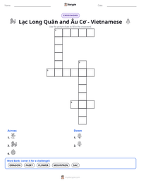 Lạc Long Quân and Âu Cơ - Vietnamese printable worksheet preview
