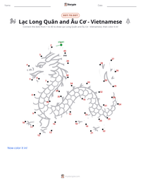 Lạc Long Quân and Âu Cơ - Vietnamese printable worksheet preview