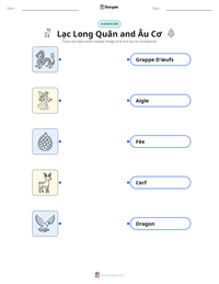 Aperçu de la feuille de travail imprimable Lạc Long Quân and Âu Cơ