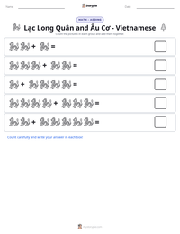 Lạc Long Quân and Âu Cơ - Vietnamese printable worksheet preview
