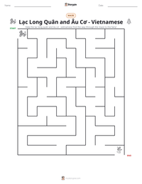 Lạc Long Quân and Âu Cơ - Vietnamese printable worksheet preview