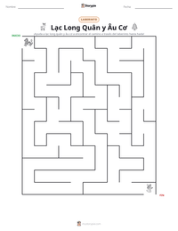 Vista previa de la hoja de trabajo imprimible de Lạc Long Quân y Âu Cơ