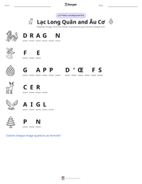 Aperçu de la feuille de travail imprimable Lạc Long Quân and Âu Cơ
