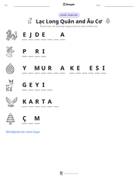 Lạc Long Quân and Âu Cơ yazdırılabilir çalışma sayfası önizlemesi