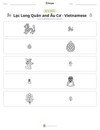 Lạc Long Quân and Âu Cơ - Vietnamese printable worksheet preview