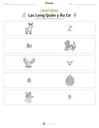 Vista previa de la hoja de trabajo imprimible de Lạc Long Quân y Âu Cơ