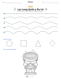 Vista previa de la hoja de trabajo imprimible de Lạc Long Quân y Âu Cơ