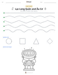 Lạc Long Quân and Âu Cơ yazdırılabilir çalışma sayfası önizlemesi