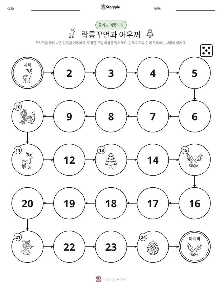 주사위 굴리고 이동하기 게임