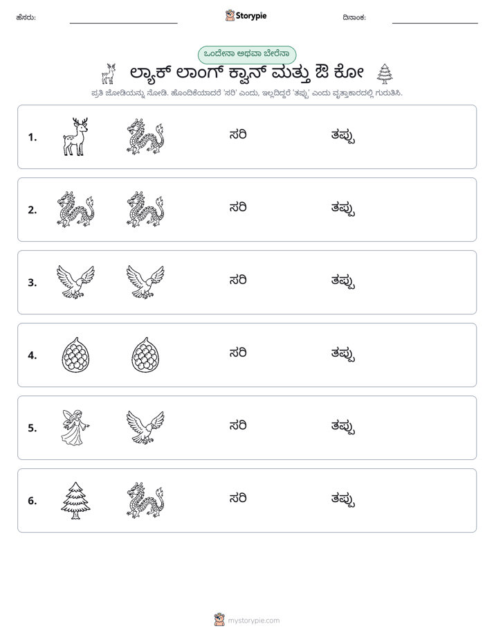 ಒಂದೇ ಅಥವಾ ವಿಭಿನ್ನ