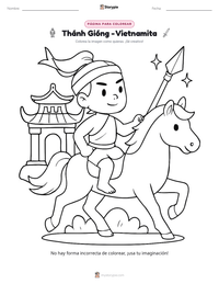 Vista previa de la hoja de trabajo imprimible de Thánh Gióng - Vietnamita