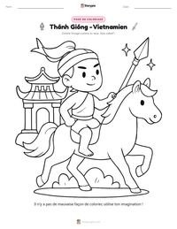 Aperçu de la feuille de travail imprimable Thánh Gióng - Vietnamien