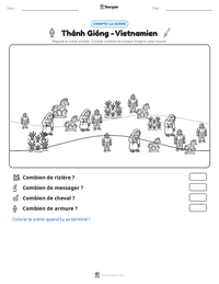 Aperçu de la feuille de travail imprimable Thánh Gióng - Vietnamien